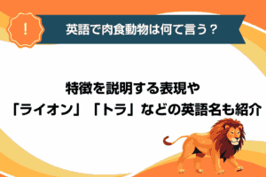 英語で肉食動物は何て言う？特徴を説明する表現や「ライオン」「トラ」などの英語名も紹介